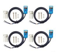 SN04-N2 NPN Interruptor de sensor de proximidad inductivo, detección de 4 mm, normalmente cerrado, CC 10-30 V, paquete de 4 con soportes de montaje para máquinas herramientas y automatización