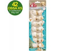 Snack 42 huesos XS en cuero de vaca rellenos de carne de pollo y sales minerales