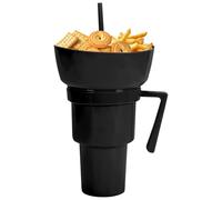 Snack and Drink Cup | Bocadillo de viaje y copa de bebida para adultos | Soporte de alimentos para niños con paja, vaso a prueba de fugas para papas fritas, dulces, frutas, postre, palomitas de maíz