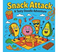 Snack Attack: A Tasty Doodle Adventure: A Pun-Filled Food Coloring Book for Teens, Foodies, and Fun-Loving Adults