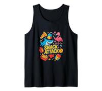 Snack Attack Comida Divertida Flamenco Niños Niños Tiburón Escuela Camiseta sin Mangas