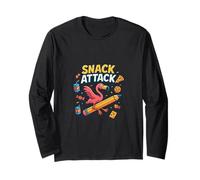 Snack Attack Funny Food Flamingo Niños Niños Volver 2 Escuela Manga Larga
