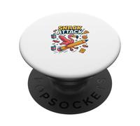 Snack Attack Funny Food Flamingo Niños Niños Volver 2 Escuela PopSockets PopGrip Adhesivo