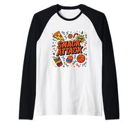 Snack Attack Funny Food Pizza Niños Niños Juice Box School Camiseta Manga Raglan