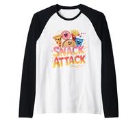 Snack Attack Pizza Donut Papas Fritas Taco Camiseta Manga Raglan