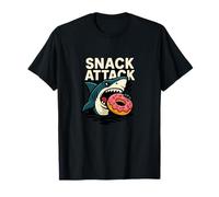Snack Attack Shark Funny Food Humor Gráfico Camiseta