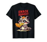 SNACK BANDIT Lindo mapache Pizza 90s Estilo de dibujos animados Camiseta