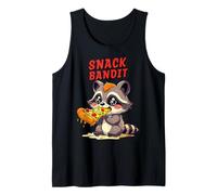 SNACK BANDIT Lindo mapache Pizza 90s Estilo de dibujos animados Camiseta sin Mangas
