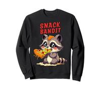 SNACK BANDIT Lindo mapache Pizza 90s Estilo de dibujos animados Sudadera