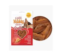 Catit Nibbly Grills Snack seco saludable para gatos, tiras de pollo masticables, Pollo y Langosta, 30g