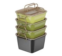 Snack Container Box, Reusable Portable Serving Tray, Snack Storage Organizer for Kids and Adults, Travel and Picnic Food Holder with Lid, Multi-Compartment Tray for Car Beach Party Lunch Home