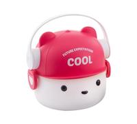 Snack Containers, Double-Layer Bear Lunch Box, 800ML Insulated Food Jar, for Salad, Breakfast, Portion Prep, School, Daycare, Work, Travel Use, Top Layer 50ML+75MLx2+bottom layer 600ML