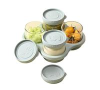 Snack Containers for Kids 4 Pieces Glass Leakproof with Scale Tray