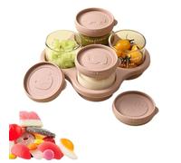 Snack Containers for Kids 4 Pieces Glass Leakproof with Scale Tray