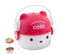 Snack Containers, Sandwich Containers, 6.4x1.36x5.98 Inches Cute Bear Double Layer 800ml, Food Bowls for Meal Prep, Healthy Eating, Travel, Work, Salad and Daycare