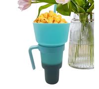 Snack Cup, Drink Tumbler, Split Water Bottle, 2-in-1 Reusable Design, Leakproof Lid, 20oz Capacity, for Travel, School, Beach, Sports, Road Trips, Outdoors Boys and Girls