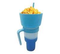 Snack Cup, Drink Tumbler, Split Water Bottle, 2-in-1 Reusable Design, Leakproof Lid, 20oz Capacity, for Travel, School, Beach, Sports, Road Trips, Outdoors Boys and Girls
