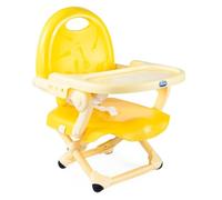Snack de bolsillo Elevador de silla para niños de 6 meses a 3 años (15 kg), asiento elevador portátil y regulable para la hora de comer, amarillo, 32 x 36 x 11 cm; 2 kg