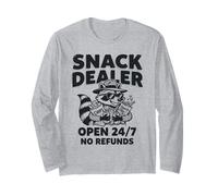 Snack Dealer Divertido Mapache Humor Medianoche Comida Amante Gráfico Manga Larga