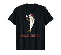 Snack Girl Era Sardina con Boina Y Perlas Mariscos Camiseta