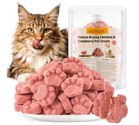 Snack Liofilizado de Arándano Rojo y Pollo para Gatos, Crujientes Snack para Gato Perros, Golosinas para Gatos Icas en Antocianinas