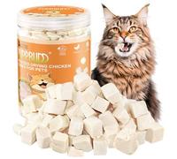 Snack Liofilizado de Pollo para Gato de Interior, Crujientes Snack para Gatos Perros, Golosinas para Gatos Icas en Proteínas