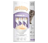 Snack líquido de pato, salmón y atún Creamy Ageing 6+ para gato senior - M-Pets - Cantidad: 4 x 15 g