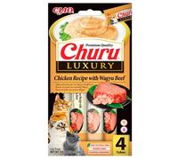 Snack líquido de pollo con carne de wagyu para gato - Churu Luxury - Cantidad: 4 x 14 g