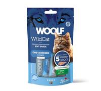 Snack Líquido para Gatos Sin Cereales con Bacalao Y Extracto Marino - Textura Cremosa, Topping Comida Gato - Premio Hidratante Ideal para Gatos Senior Y Esterilizados - Woolf