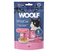 Snack Líquido para Gatos Sin Cereales con Salmón Natural - Textura Cremosa, Topping Hidratante para Gato - Premio Saludable para Gatos Senior, Esterilizados O Exigentes - Woolf