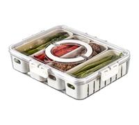 Snack Platter - Divided Serving Tray, Charcuterie Board Set, Airtight Food Container | Travel Party Snack Organizer, Reusable Picnic Food Storage Box, Outdoor Camping Foods Tray, Multi Section Meal
