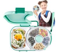Snack Spinner con caja, multifuncional giratorio para niños, caja de aperitivos con tapa, 5 compartimentos, recipiente portátil para aperitivos, organizador de semillas de melón, sin BPA, para
