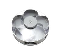 Snack Tray - 360 Degree Rotating Divided Platter | Appetizer Server | Portable 5 Compartment Dish Divided Serving Tray, Reusable Acrylic Material For Home Party and Picnic