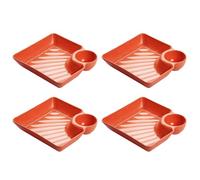 Snack Tray - Heat Resistant Serving Platter with Dip Container | Non Slip Charcuterie Tray, Serving Snack Plate For Party Appetizer Dessert Dumplings Fruit Salad Breakfast Lunch Dinner