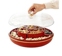 Snack Tray with Lid - Double-Layer Clear Storage Box, Removable Compartments Snack Box with Airtight Lid | Portable Party, Kitchen, Travel, Picnic, Fridge, Pantry Storage for Nuts, Candy, Dry Fruits