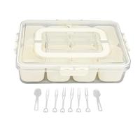 Snackle Box Container 8 Compartment | Divided Serving Tray with Lid & Handle | Portable Snack Organizer for Treats/Veggie/Fruit/Nuts | Food Grade Material, Airtight Closure