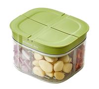 Snackle Box Container - Multi Section Serving Tray Cover, Refrigerator Organizer Box, Multicompartment Food Storage Divider Accessory | Vegetable Garlic Nuts Onions Ginger Kitchen Pantry Fresh Keeping