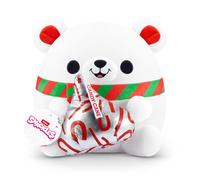 Snackles Christmas Polar Bear & Kisses 14 Inch Plush by ZURU Ultra Soft Plush Collectible Plush with Real Licensed Brands Stuffed Animal Giftable