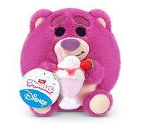 Snackles Disney Peluche de 20 cm (Lotso & Strawberry Smoothie) de ZURU: Peluche Ultra Suave con Snack. Coleccionable tierno para niños, preadolescentes, Adolescentes y Fans de Disney.