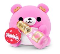 Snackles Edición San Valentín Peluche 20 cm (Bear with Champagne) por ZURU - Peluche Ultra-Suave con Snack temático, Coleccionable y abrazable para niños, preadolescentes y Adolescentes.