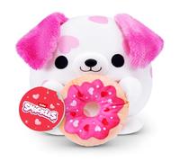 Snackles Edición San Valentín Peluche 20 cm (Dalmation with Donut) por ZURU - Peluche Ultra-Suave con Snack temático, Coleccionable y abrazable para niños, preadolescentes y Adolescentes