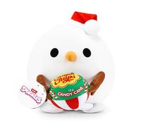 Snackles Navidad Super Sized ZURU, Esponjoso y tierno Peluche de Consuelo de 35 cm con Accesorio de Marcas de Snacks registradas (Snowman, Candy Cane Chupachups)