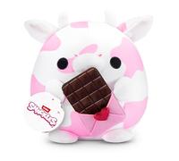 Snackles Peluche de 20 cm Edición San Valentín de ZURU, Adorable Peluche achuchable de 20 cm con temática de San Valentín y Accesorio de tentempié de San Valentín.(Cow&Chocolate)