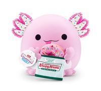 Snackles Serie 2 de 40 cm Snackle de ZURU muñeco blandito y achuchable de Peluche 40 cm con Accesorio de Snack de Marca, Axolotl (Krispy Kreme)