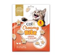 Snacks Catit Creamy Bitz Pollo con Vieiras, 4 x 12 g