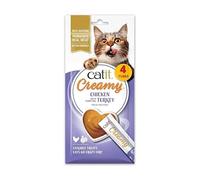Snacks cremosos para Gatos Catit Creamy Pollo y Pavo, 4 Tubos x 10 g