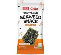 Snacks de algas marinas tostadas sin cáscara Choi's 1 - Sabor Kimchi, paquete de 20 (4 g cada uno) | Envase ecológico sin cáscara - Snack coreano de nori picante, sin gluten, vegano, cetogénico, bajo