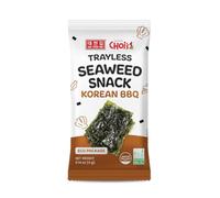 Snacks de algas tostadas sin cáscara Choi's 1 - Sabor barbacoa, paquete de 20 (4 g cada uno) | Láminas de nori ecológicas y sin cáscara - snack ahumado y sabroso, sin gluten, vegano, cetogénico, bajo