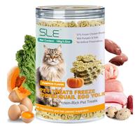 Snacks Liofilizados para Mascotas, Sabor Yema de Huevo de Codorniz y Calabaza, Sin Granos, Rico en Proteínas, 57% Pechuga de Pollo Congelada, para Perros y Gatos, 100g/3.52oz