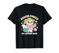 Snacks Llenos Sin Mirar Atrás Gato Vacaciones Viajero Camiseta